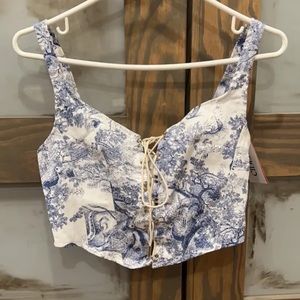 Cider Blue and White Corset